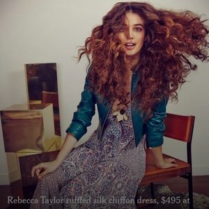 Rebecca Taylor Women's 6 Silk Floral Handkerchief Hem Spaghetti Strap Ma…